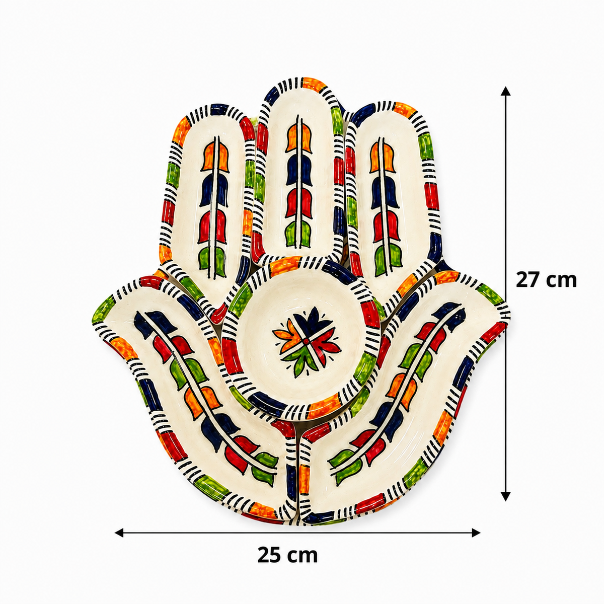Sahara Mosaic Hamsa Ceramic Serving Tray Set - M10