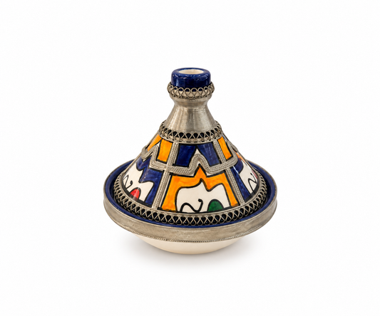 Moroccan Mini Tagine Decorative Ceramic Dish with Brass Lid - M157