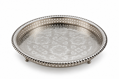 Moroccan Noorhaven Serving Silver Tray (42cm) - M90