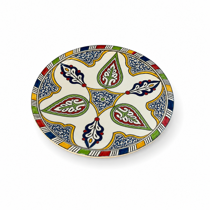 Moroccan Mosaic Ceramic Serving Plate–Handcrafted Decorative Tableware & Display Dish 26cm - M15 (03)