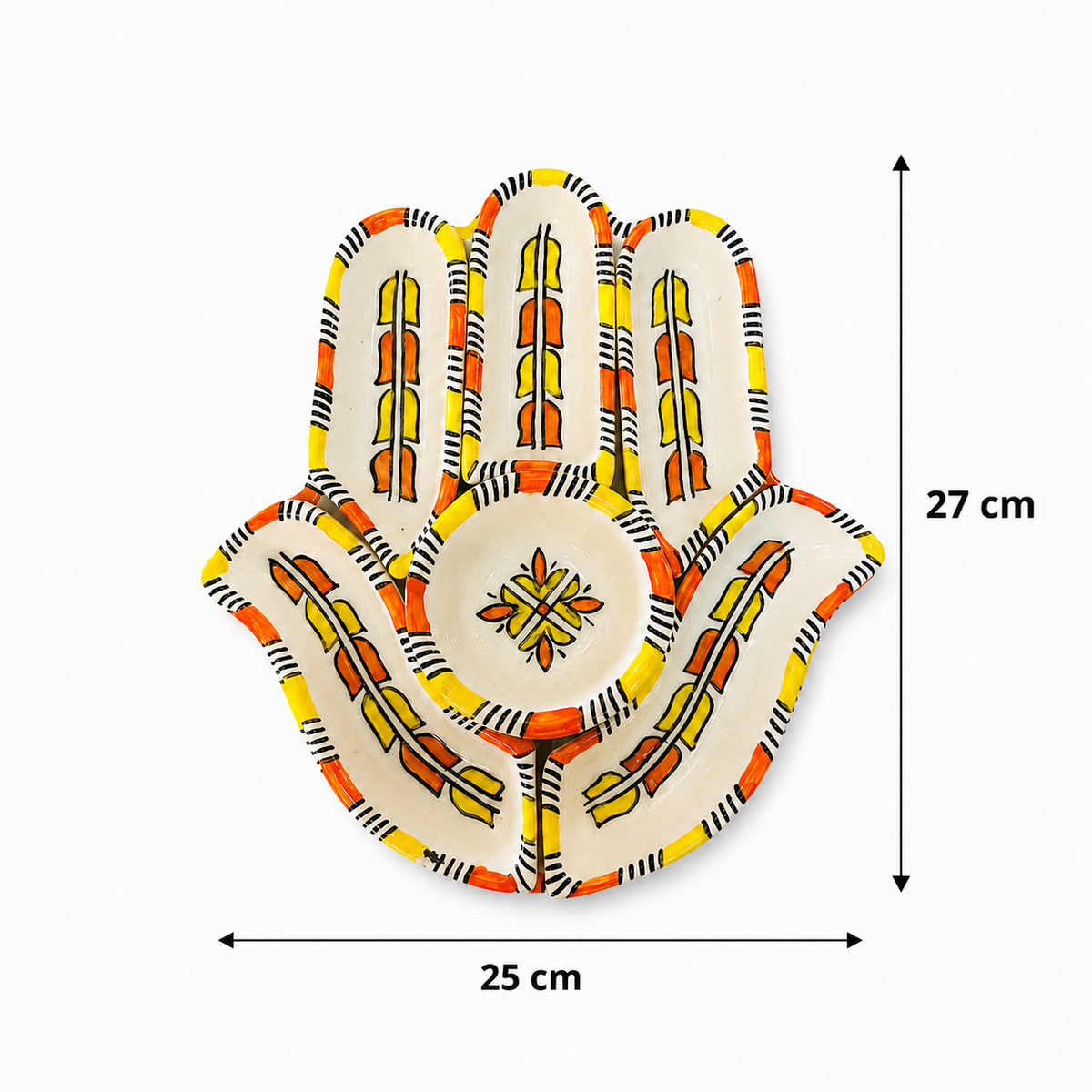 Sahara Sunburst Hamsa Ceramic Serving Tray Set - M10