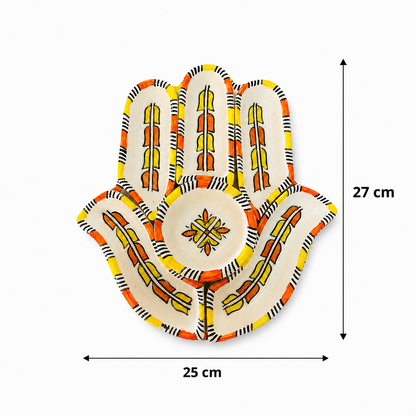 Sahara Sunburst Hamsa Ceramic Serving Tray Set - M10