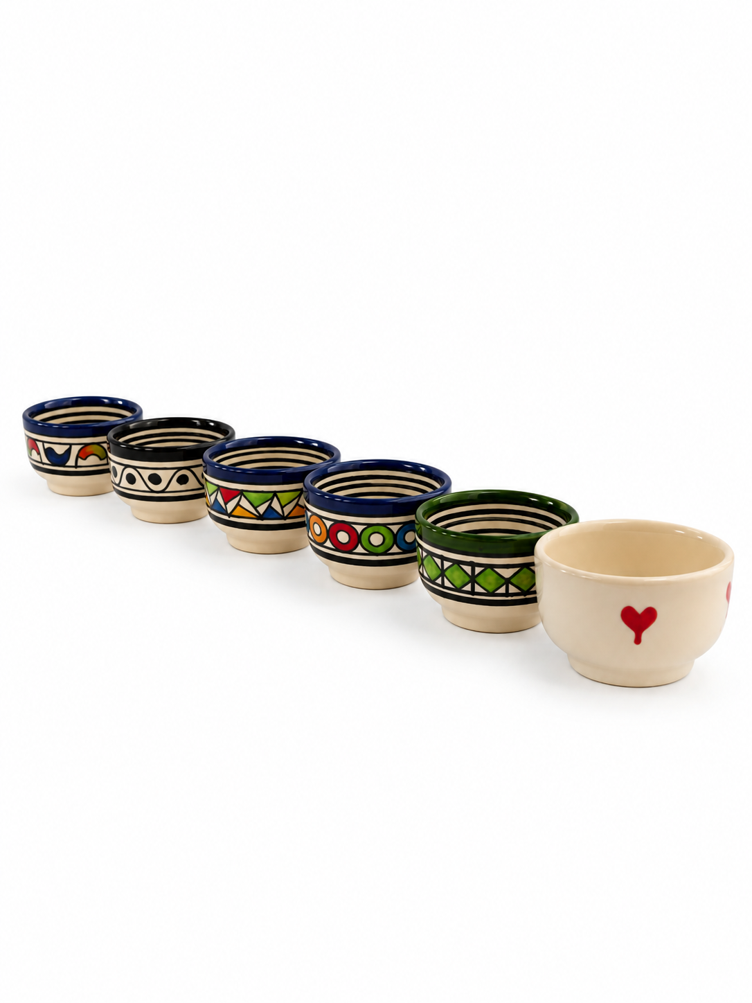 Handcrafted Moroccan Ceramic Condiment & Dipping Bowl Collection - M23