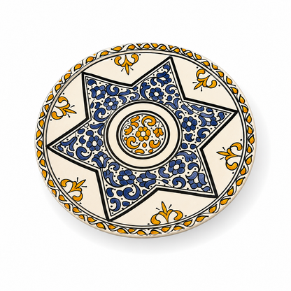 Moroccan Mosaic Ceramic Serving Plate–Handcrafted Decorative Tableware & Display Dish 26cm - M15 (03)