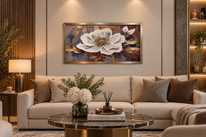Golden Magnolia Elegance Wall Art - (65x110cm)