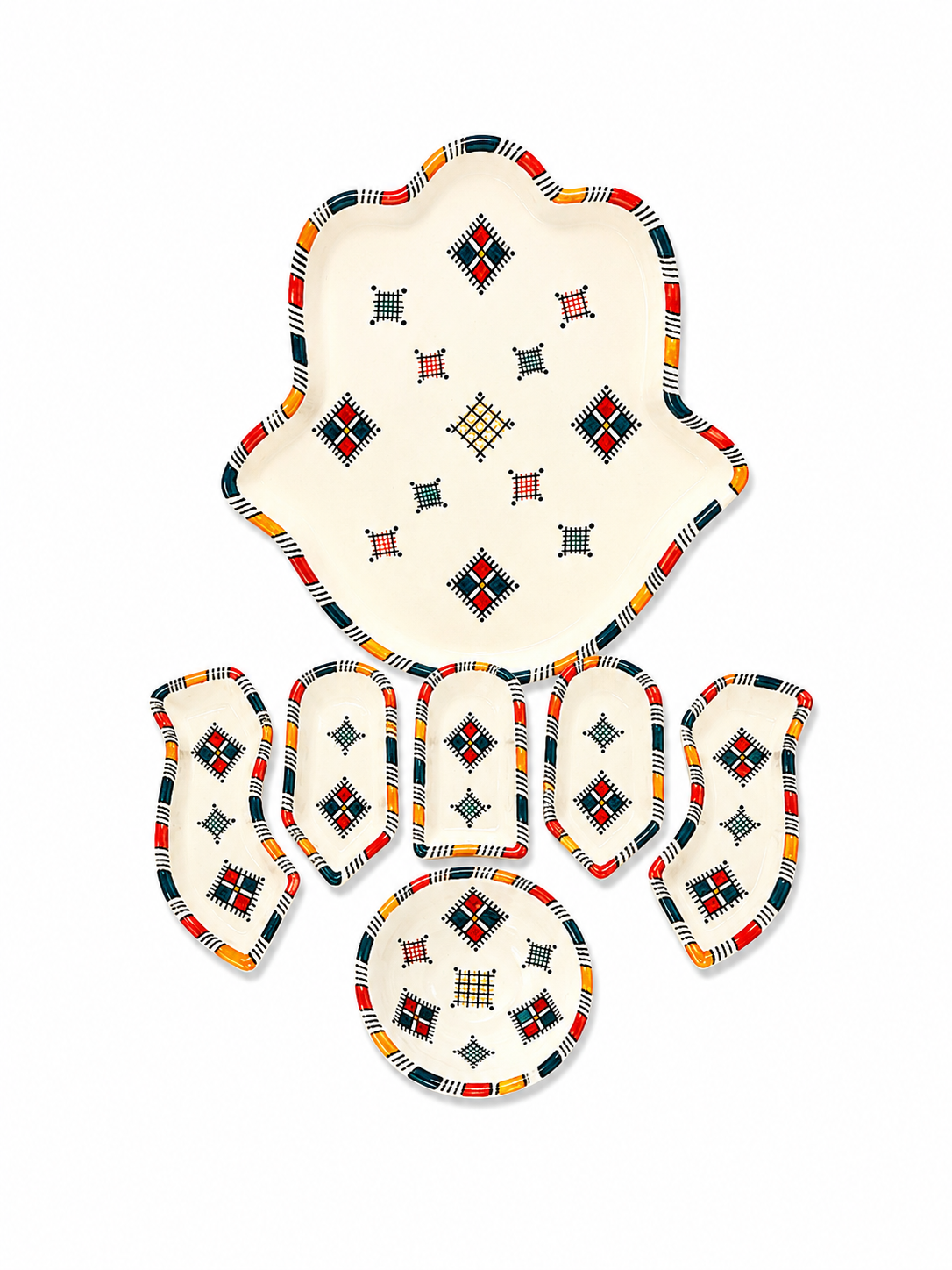 Nomad Heritage Hamsa Ceramic Serving Tray Set - M9