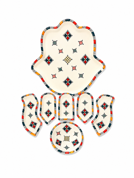 Nomad Heritage Hamsa Ceramic Serving Tray Set - M9