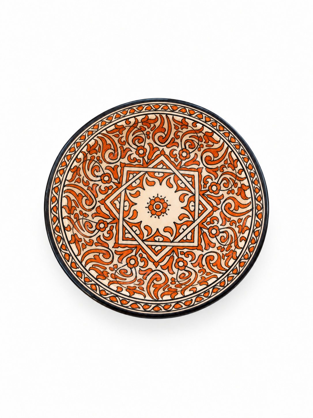 Mediterranean Heritage Moroccan Hand-Painted Ceramic Serving Plate - M4