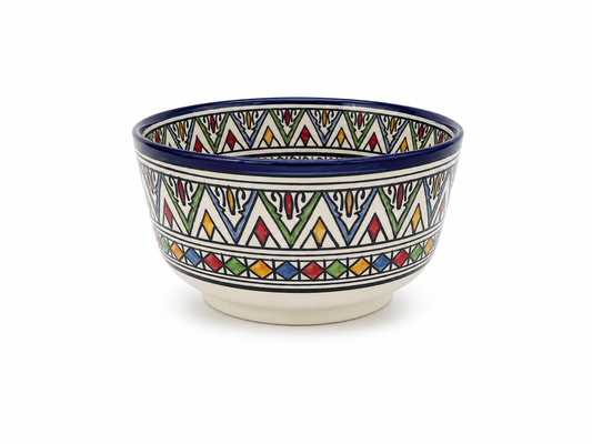Traditional Hand-Painted Ceramic Bowl Artisan Decorative Serving Dish - M1 (04)
