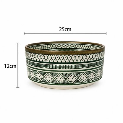 Moroccan Jade Handcrafted Copper-Rim Basin - M41