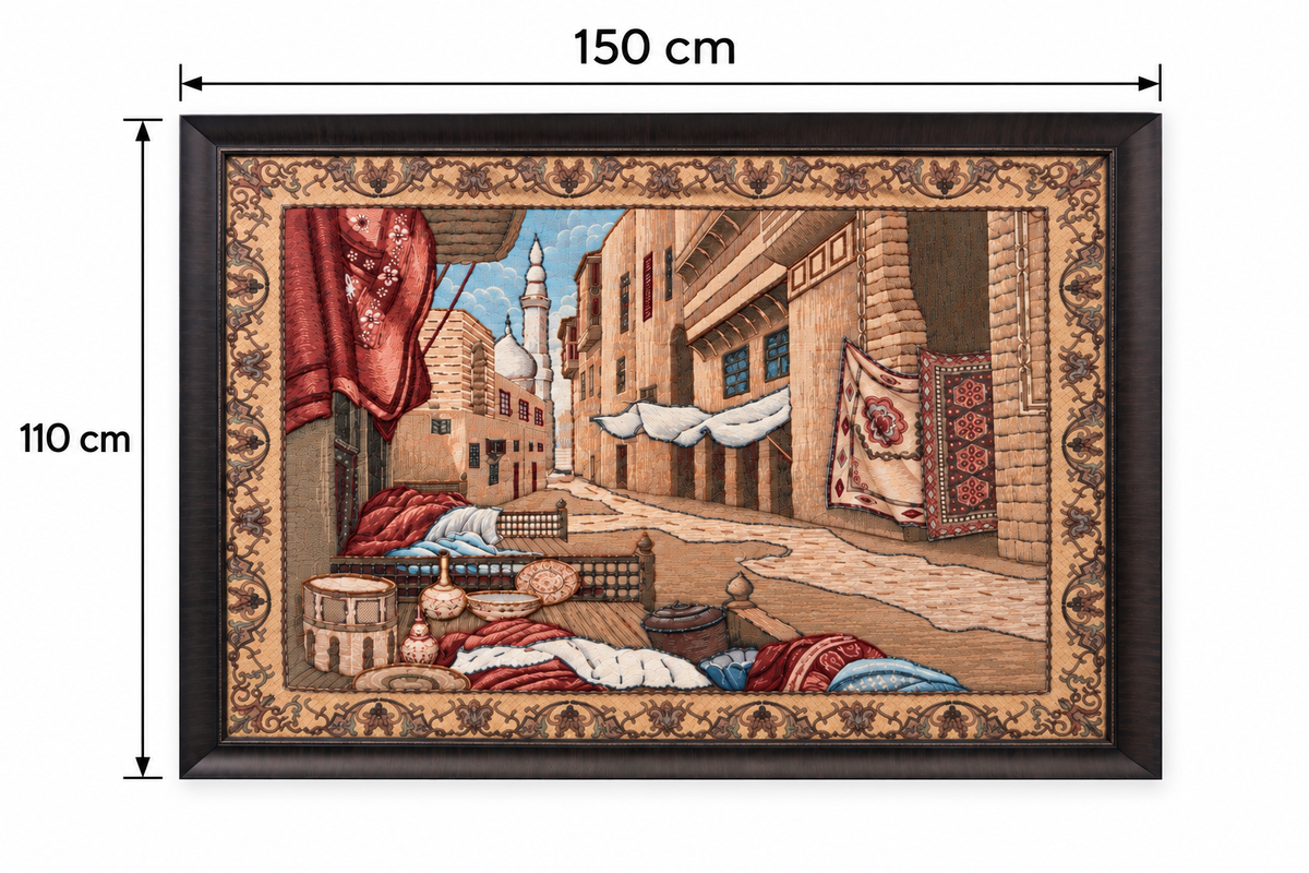 The Antiquarian’s Market Tapestry Handcrafted Frame - (110x150cm)