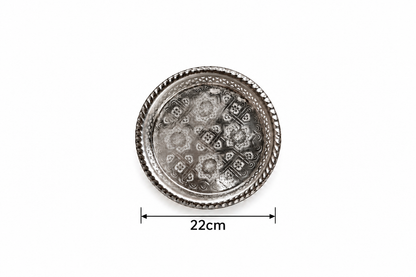 Moroccan Noorhaven Serving Silver Tray (22cm) - M94