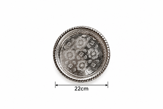 Moroccan Noorhaven Serving Silver Tray (22cm) - M94