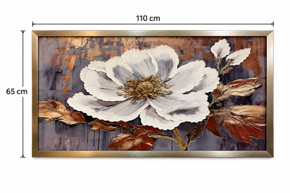 Golden Magnolia Elegance Wall Art - (65x110cm)