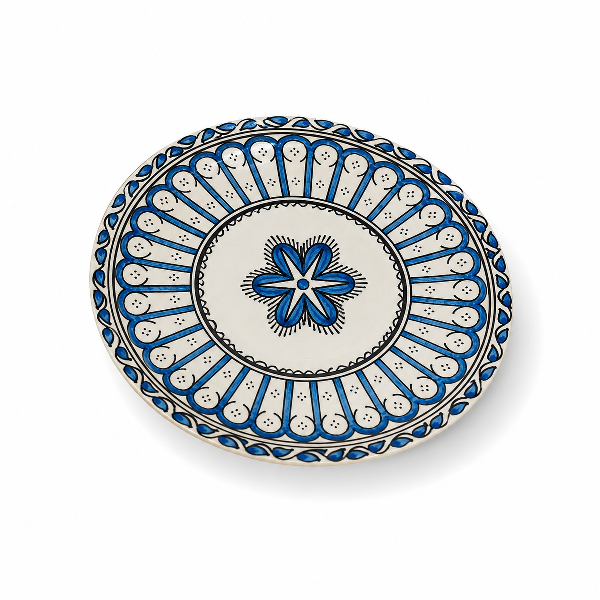 Moroccan Mosaic Ceramic Serving Plate–Handcrafted Decorative Tableware & Display Dish 26cm - M15 (03)