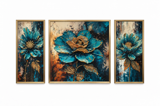 Mystic Lagoon Bloom Decorative Wall Art Frame - (30x65x30cm)