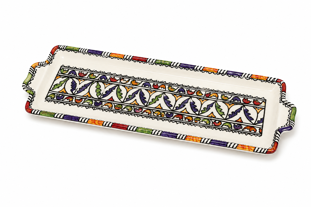 Andalusian Bloom Ceramic Serving Tray Decorative Platter - M14