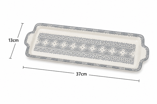 Silver Sands Ceramic Serving Tray Decorative Platter - M14