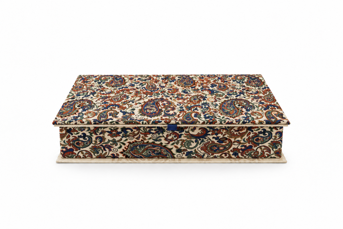 Sapphire Mirage Keepsake Termeh Treasure Box - (22x32cm)