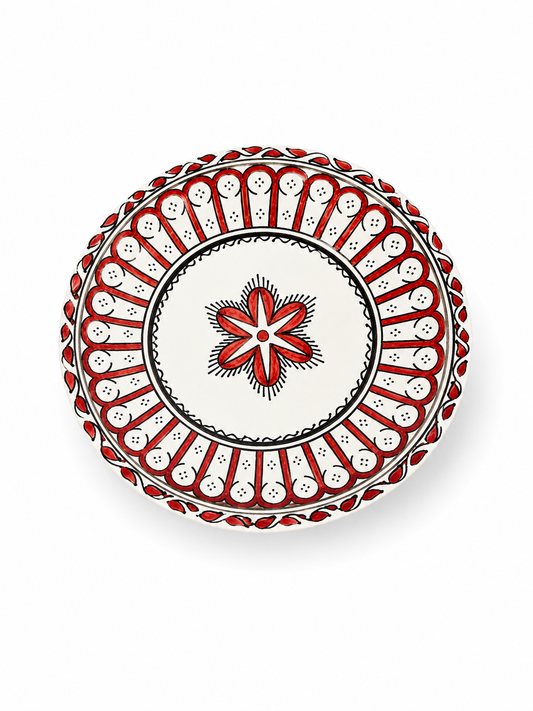 Moroccan Mosaic Ceramic Serving Plate–Handcrafted Decorative Tableware & Display Dish 26cm - M15 (03)