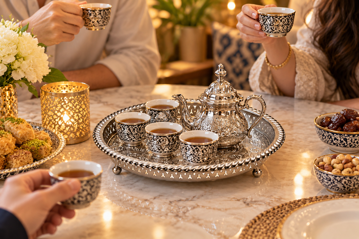 Moroccan Noorhaven Serving Silver Tray (32cm) - M92