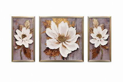 Aurelia Floral Ensemble Decorative Wall Art Frame - (30x65x30cm)