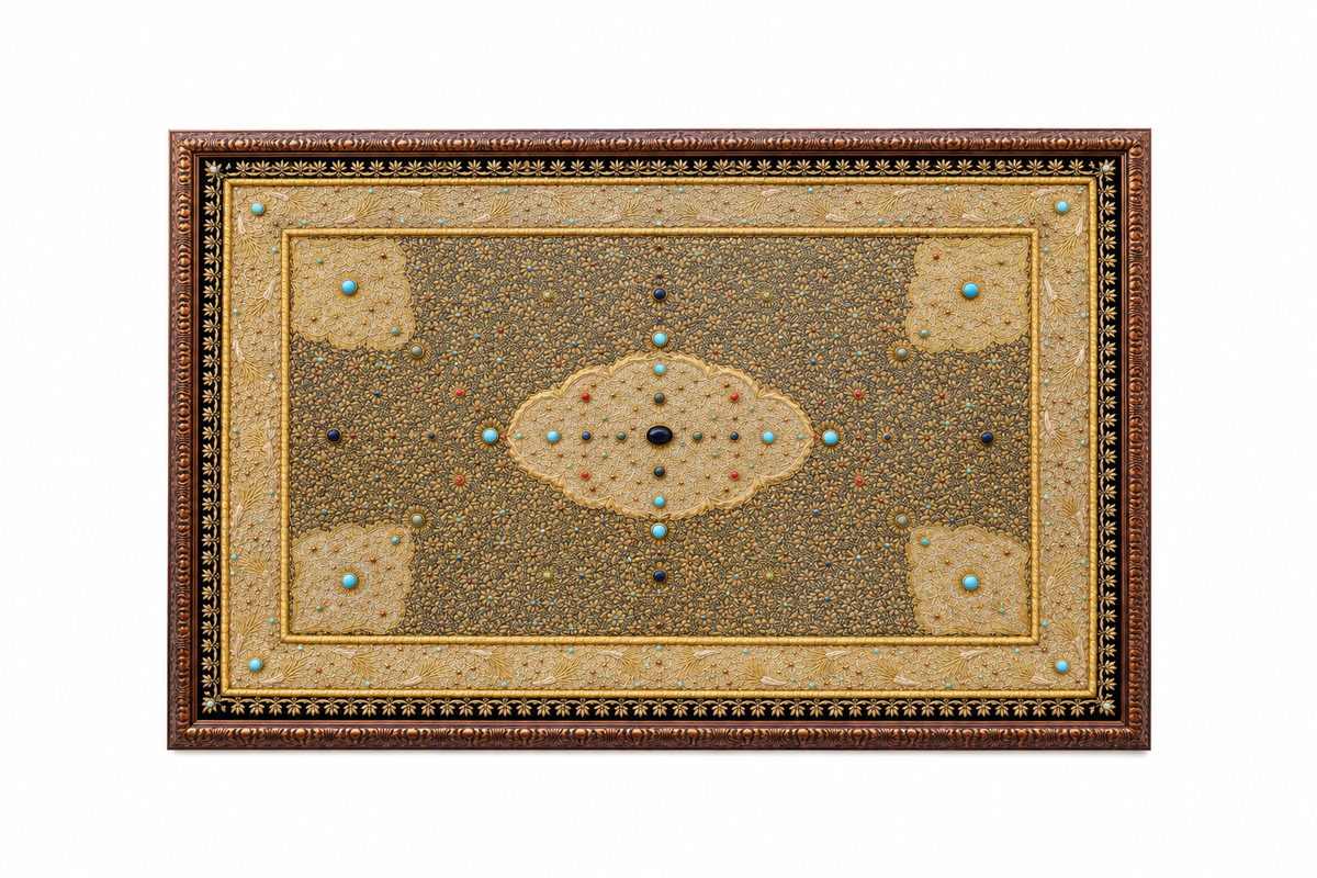 Palatial Jewel Garden Tapestry Handcrafted Frame - (130x187cm)