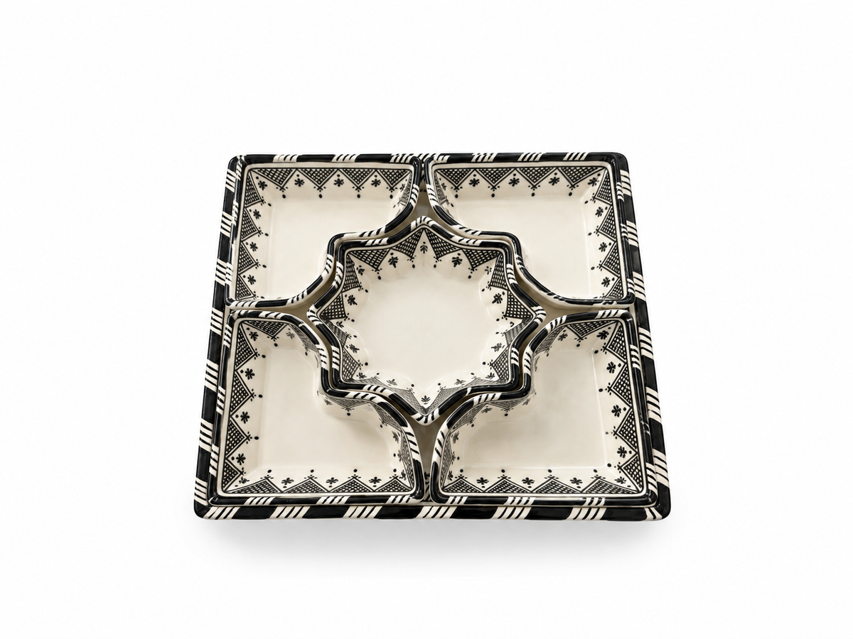 Sahara Noir Mosaic Handcrafted 5-Piece Serving Set - M59