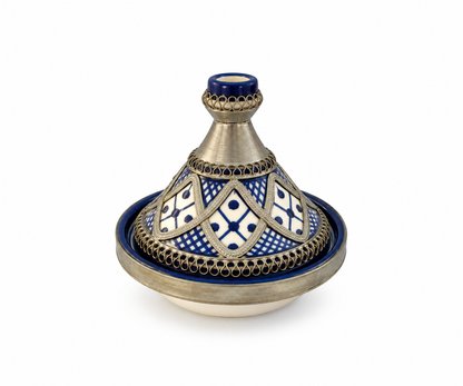 Moroccan Mini Tagine Decorative Ceramic Dish with Brass Lid - M157