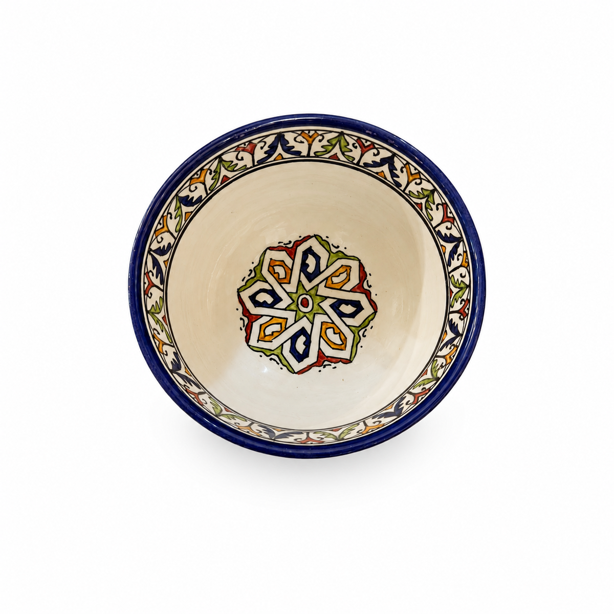 Traditional Hand-Painted Ceramic Bowl Artisan Decorative Serving Dish - M1 (05)