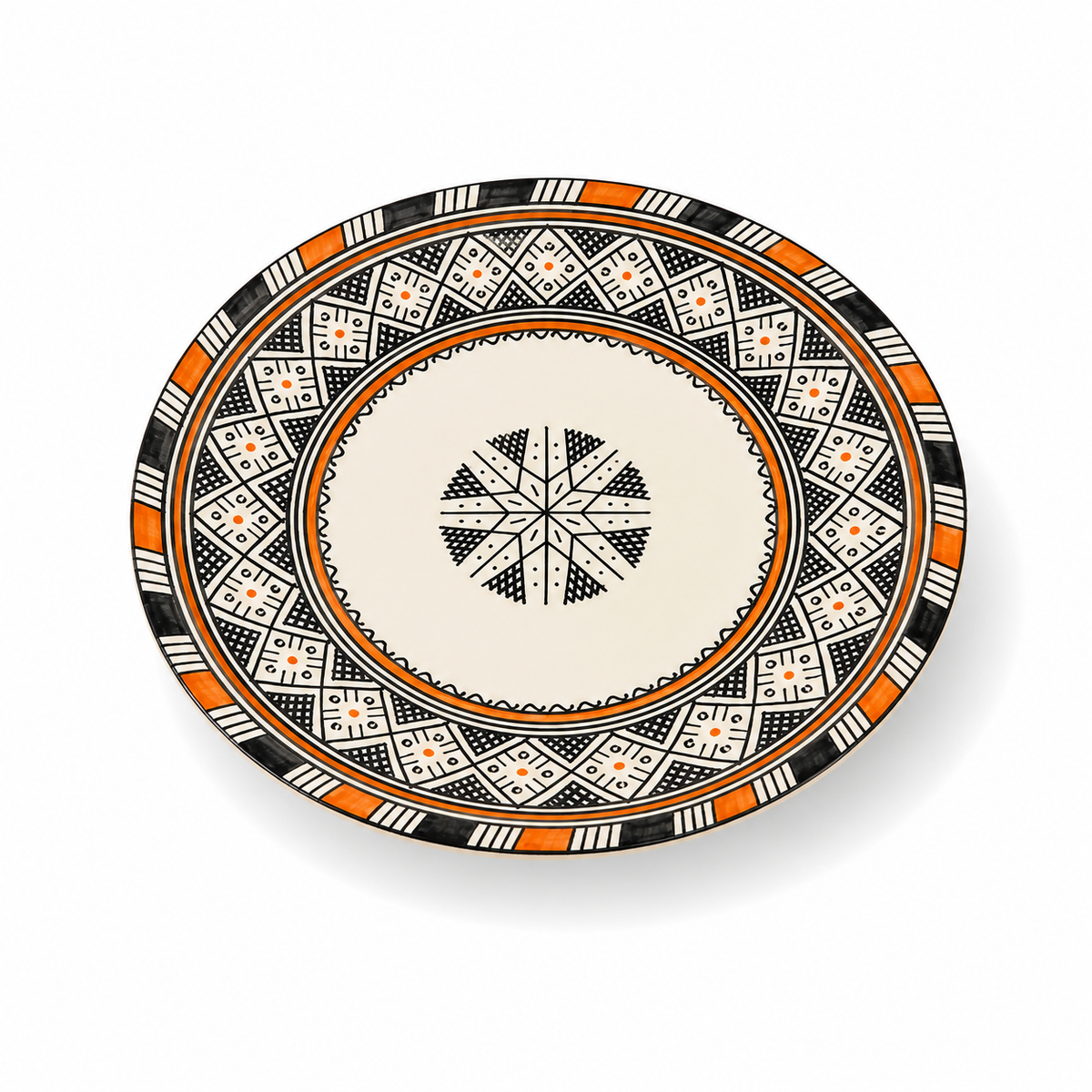 Moroccan Mosaic Ceramic Serving Plate–Handcrafted Decorative Tableware & Display Dish 26cm - M15 (02)