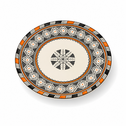 Moroccan Mosaic Ceramic Serving Plate–Handcrafted Decorative Tableware & Display Dish 26cm - M15 (02)