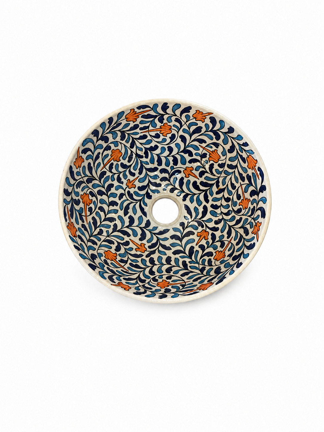 Royal Iznik Floral Ceramic Vessel Basin - M39