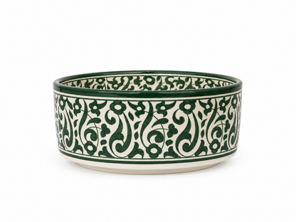 Emerald Arabesque Handcrafted Moroccan Ceramic Basin - M35