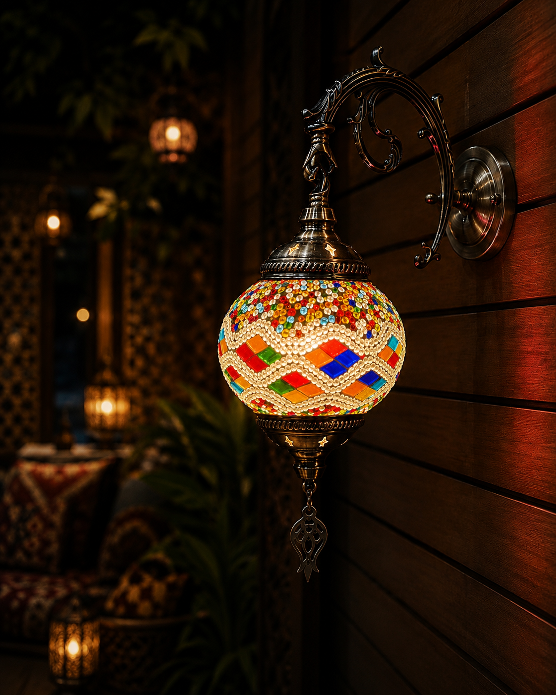Turkish Mosaic Wall Lantern - 1322-1W