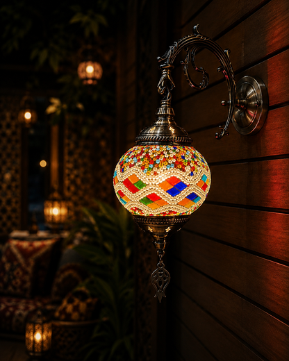 Turkish Mosaic Wall Lantern - 1322-1W