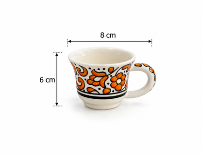 Tuscan Bloom Moroccan Handcrafted Cup & Saucer 6pcs Set - M27