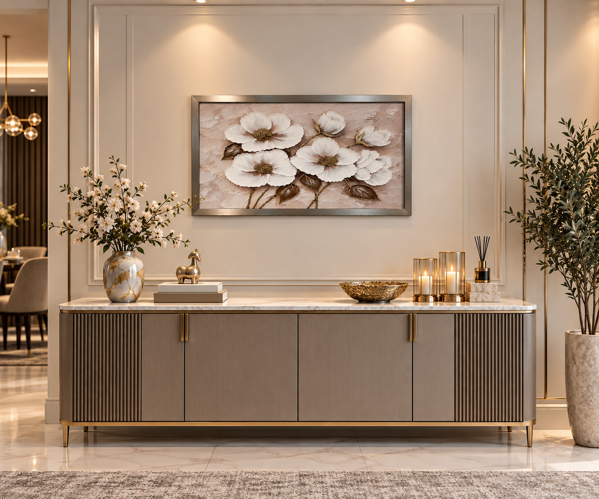 Blush Garden Serenity Decorative Wall Art Frame - (65x110cm)