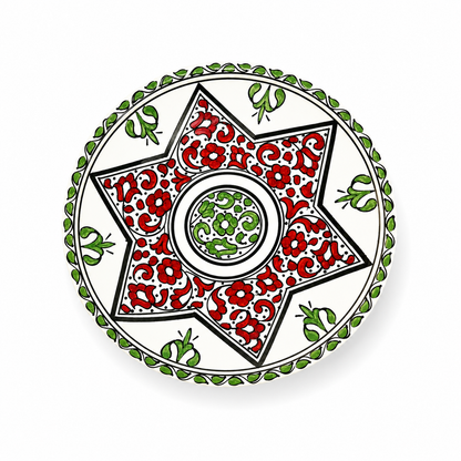 Moroccan Mosaic Ceramic Serving Plate–Handcrafted Decorative Tableware & Display Dish 26cm - M15 (03)