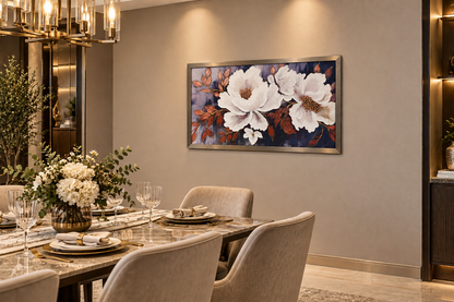 Magnolia Nocturne Decorative Wall Art Frame - (55x95cm)
