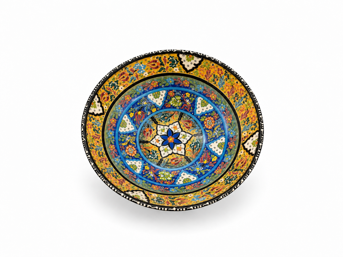 Golden Azure Mosaic Artisan Handcrafted Bowl - Z122