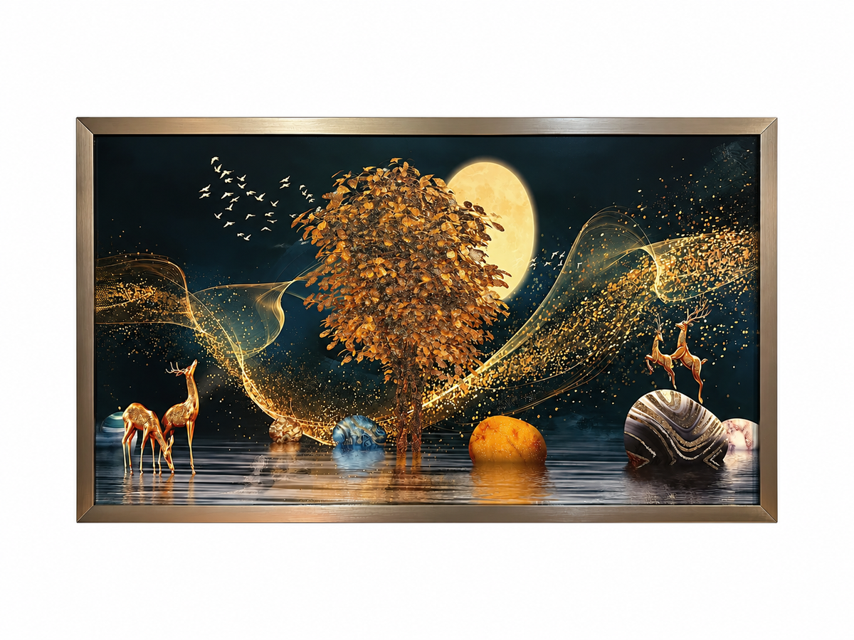 Aurelia Moonscape Decorative Wall Art Frame - (75x125cm)