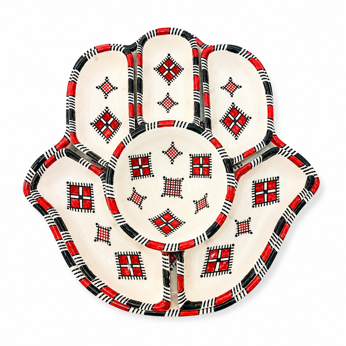 Desert Ember Hamsa Ceramic Serving Tray Set - M9