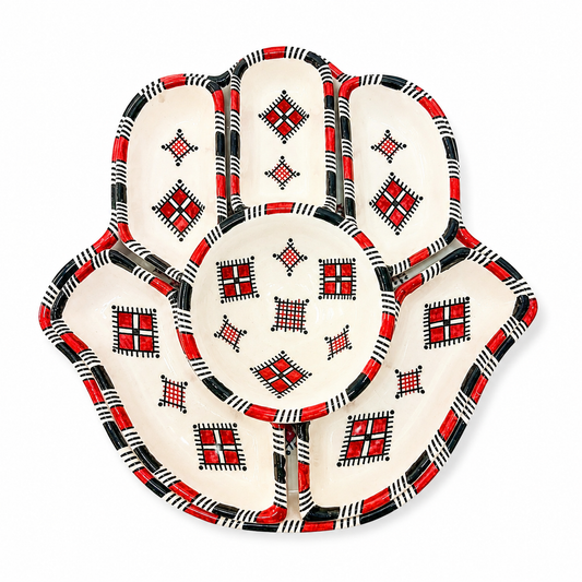 Desert Ember Hamsa Ceramic Serving Tray Set - M9