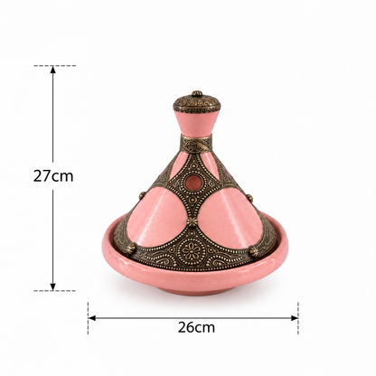 Desert Rose Sovereign Handcrafted Brass Tagine - (26x27cm)