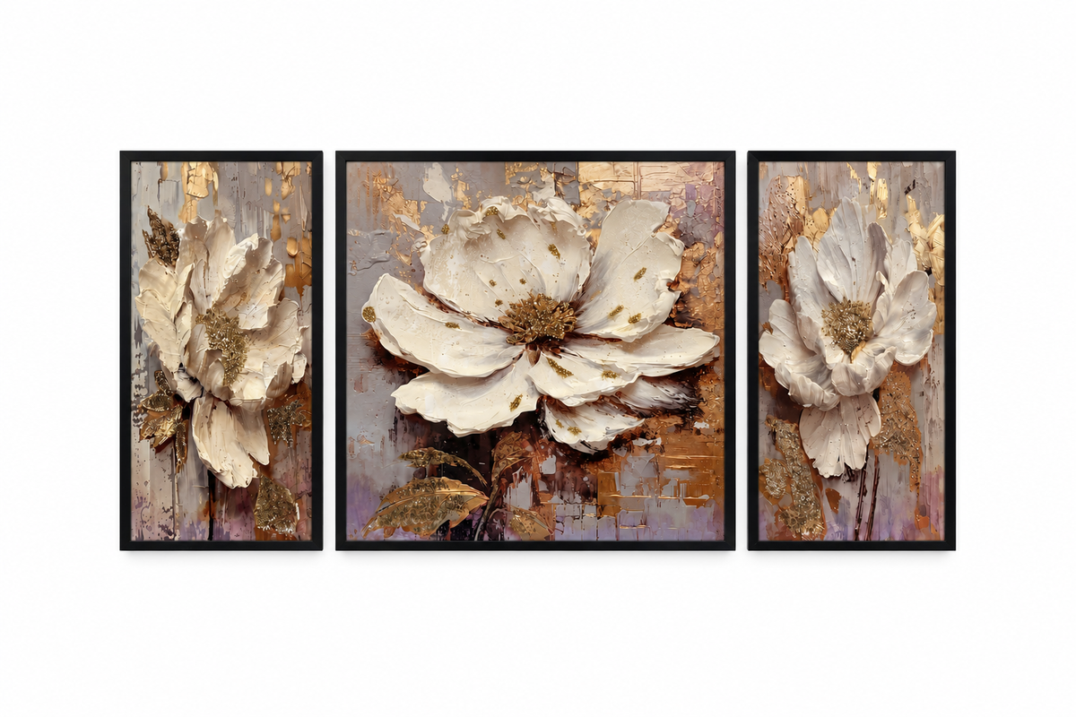 Luxe Bloom Botanical Decorative Wall Art Frame - (35x75x35cm)