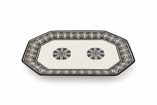 Handcrafted Octagonal Ceramic Serving Platter - M13