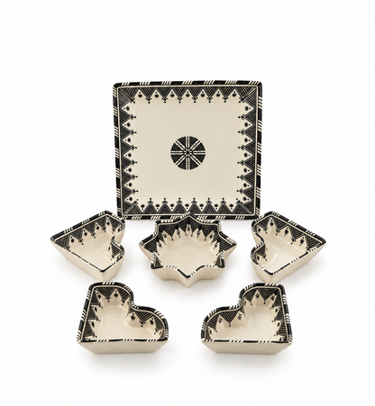 Sahara Noir Mosaic Handcrafted 5-Piece Serving Set - M59