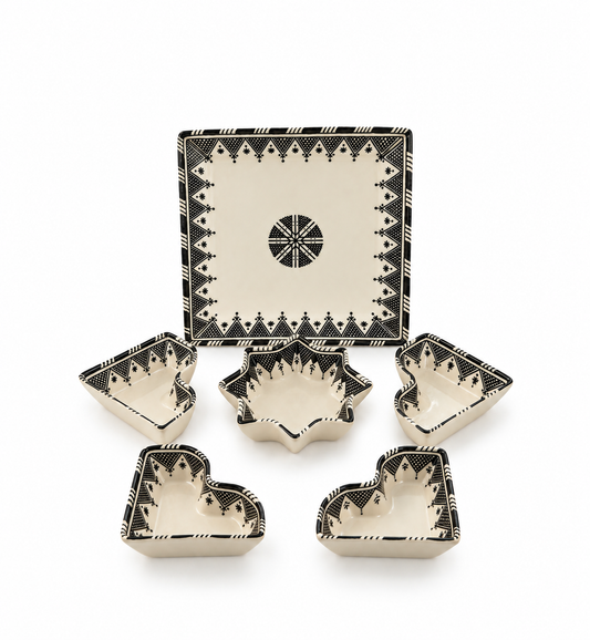 Sahara Noir Mosaic Handcrafted 5-Piece Serving Set - M59