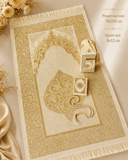 Mini Quran with Prayer Mat &Prayer Beads Gift Set -1685-